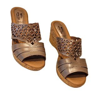 Spring Step Vino Wedge Sandals, Gold, Sz 10.5-11